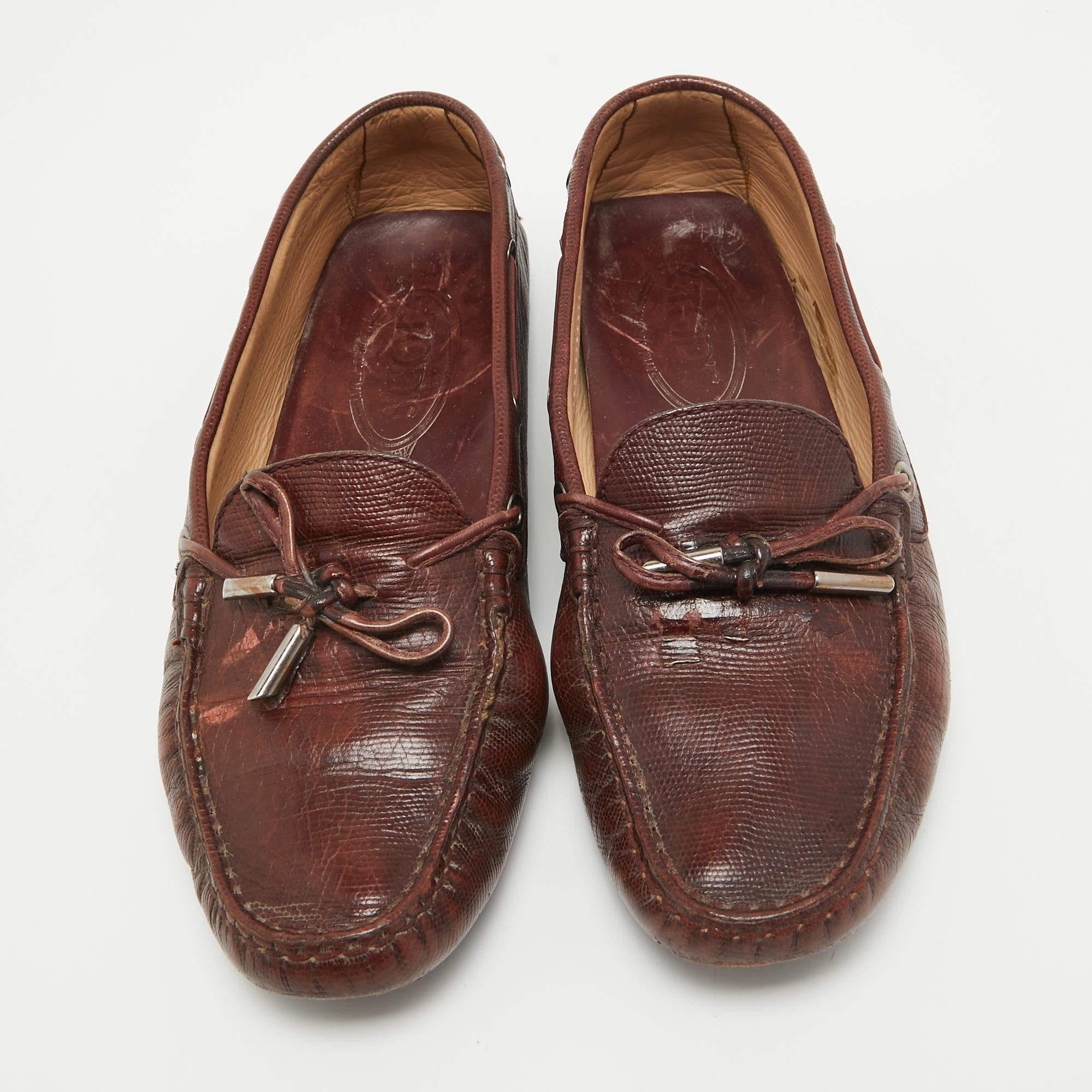 Black Tod's Brown LeatherSlip On Loafers Size 38 For Sale