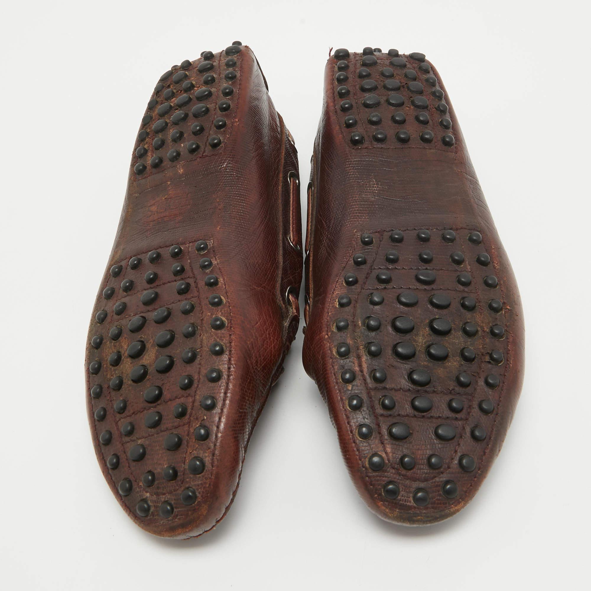 Tod's Brown LeatherSlip On Loafers Size 38 For Sale 1
