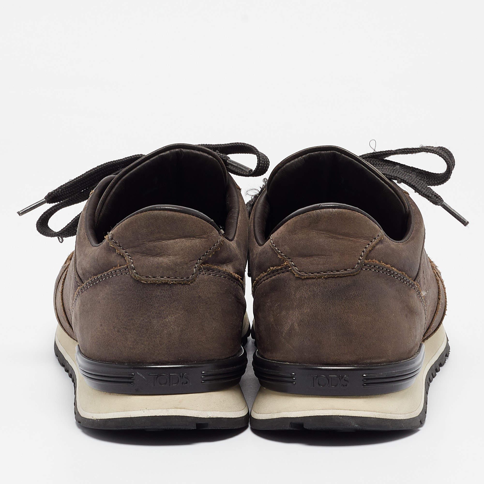 Men's Tod's Brown Nubuck Lace Up Sneakers Size 41 For Sale