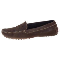 Tod's Brown Nubuck Penny Loafers Size 36