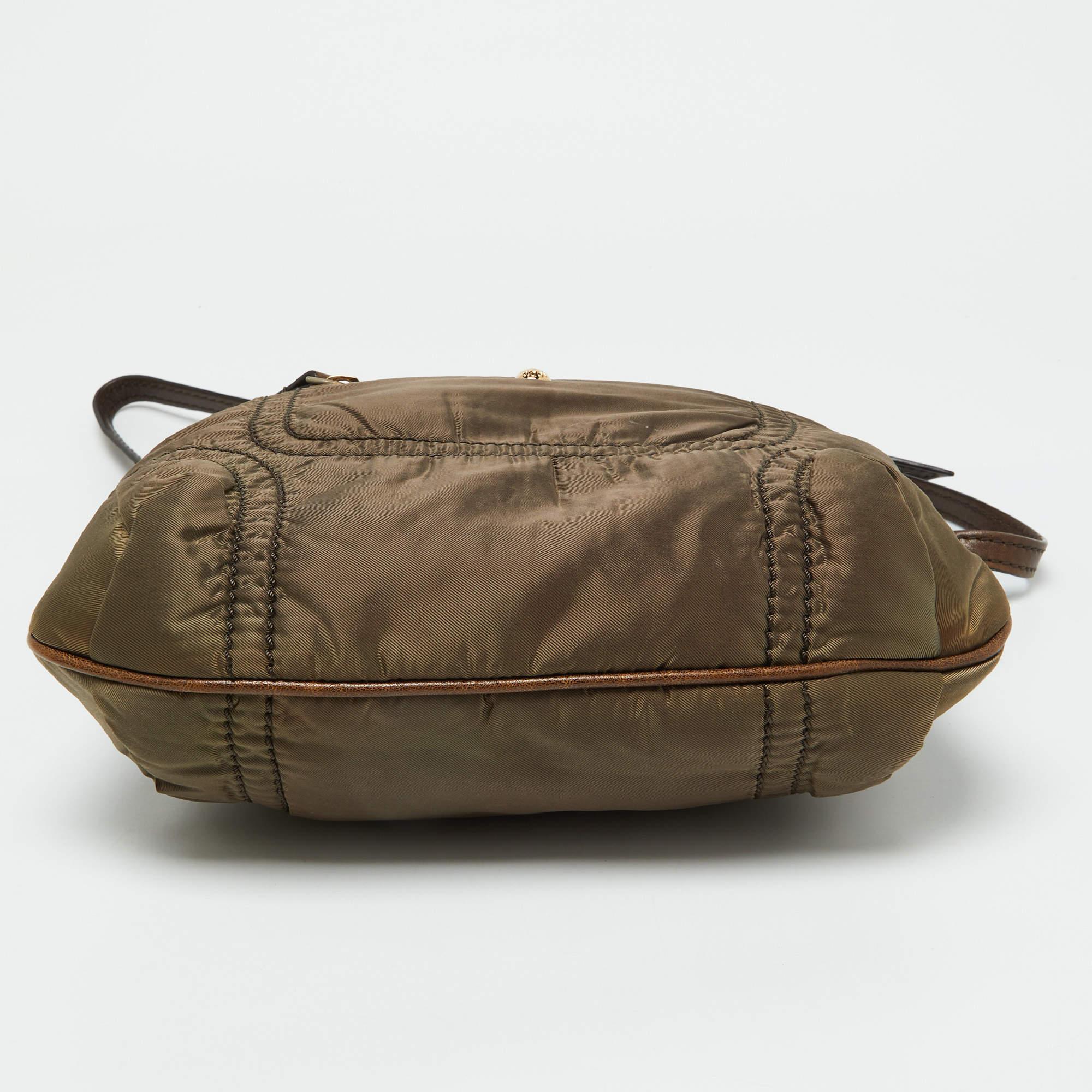 Tod's Brown Satin and Leather Crossbody Bag For Sale 2