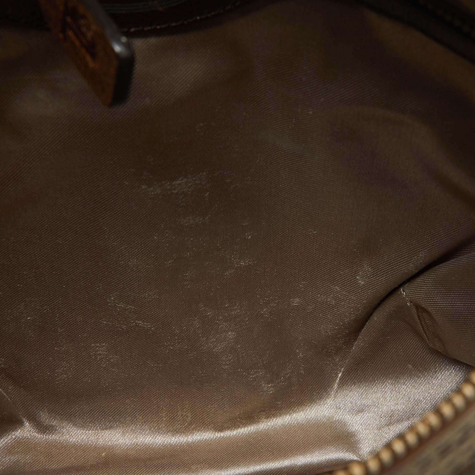 Tod's Brown Satin and Leather Crossbody Bag For Sale 3