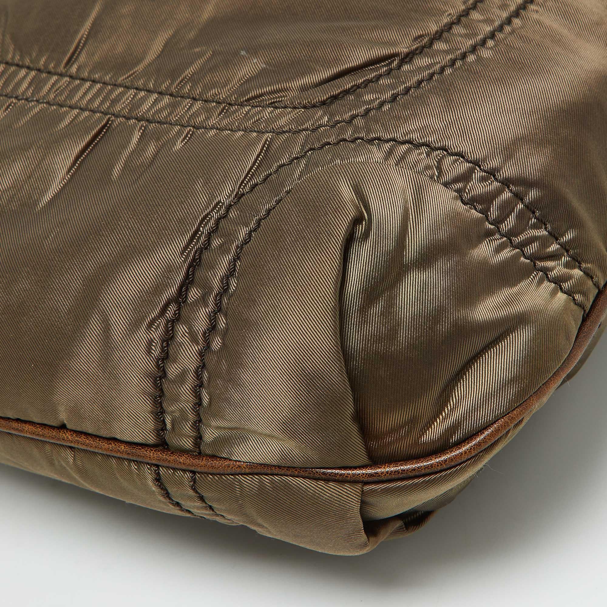 Tod's Brown Satin and Leather Crossbody Bag For Sale 4