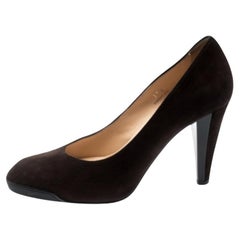 Bombas Tod's de ante y piel marrón con puntera redondeada talla 37.5