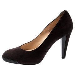 Tod's Pumps in pelle e camoscio marrone con punta a mandorla misura 37,5