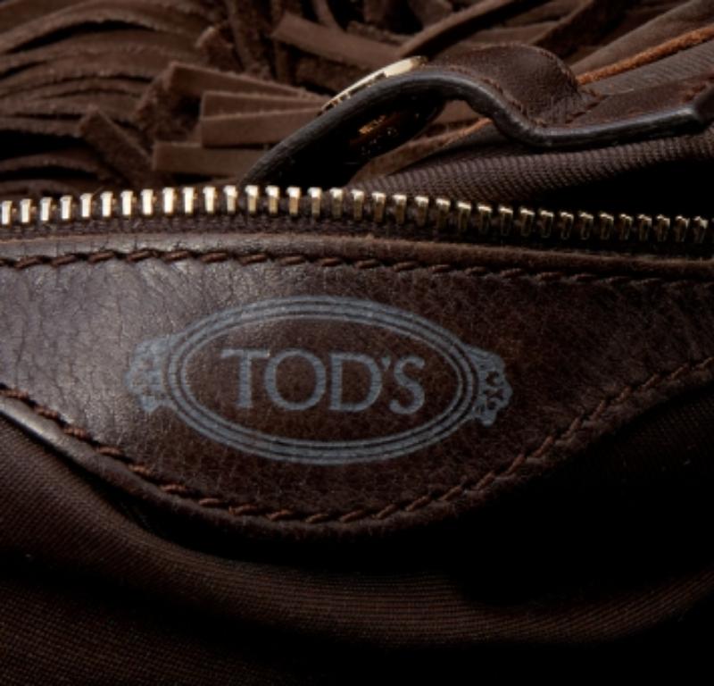 Tod's Tote G-Line Frange Media de ante y piel marrón en Bastante bueno estado para la venta en Dubai, Al Qouz 2
