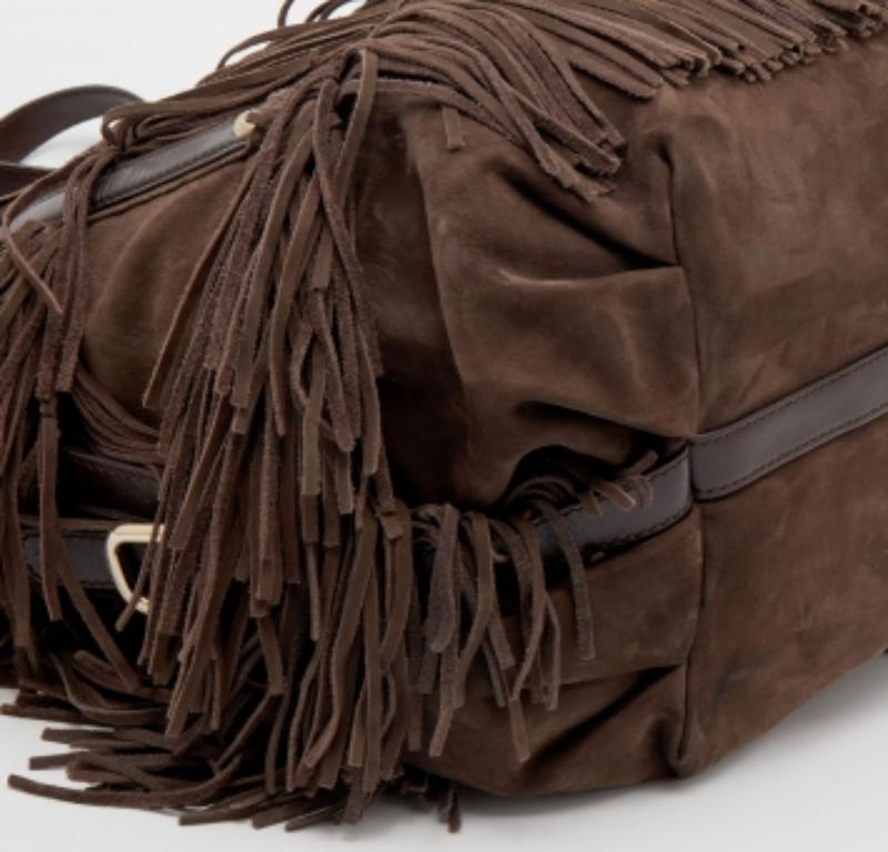 Tod's Tote G-Line Frange Media de ante y piel marrón en venta 2