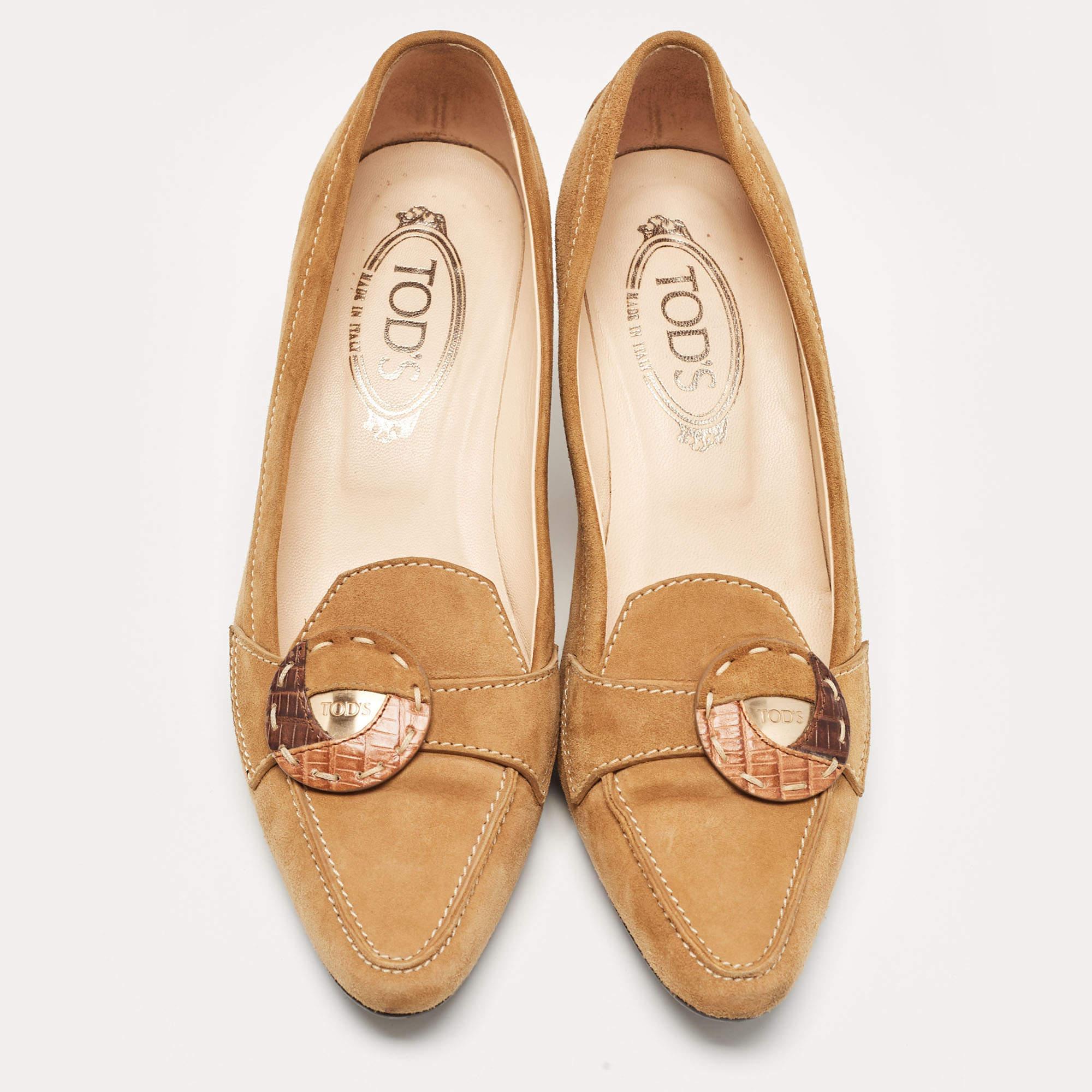 Tod's Mocasín con lazo de ante marrón Talla 38.5 Marrón en venta