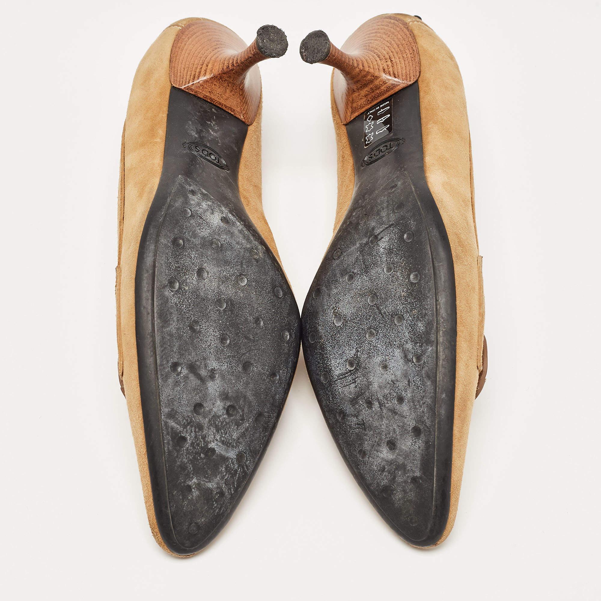 Tod's Mocasín con lazo de ante marrón Talla 38.5 en venta 1