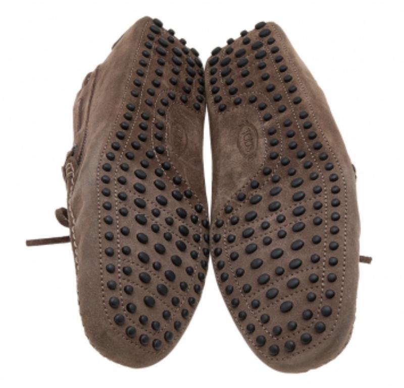 Tod's Brown Suede Bow Slip On Loafers Size 43 For Sale 3