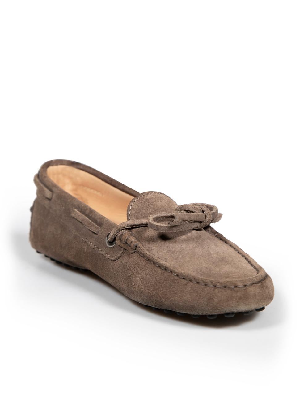 CONDITION is Good. General wear to flats is evident. Moderate signs of wear to the uppers with some light abrasion to the suede pile seen throughout and a small mark can be seen on the right side of the right shoe. Clear abrasion is also seen on the