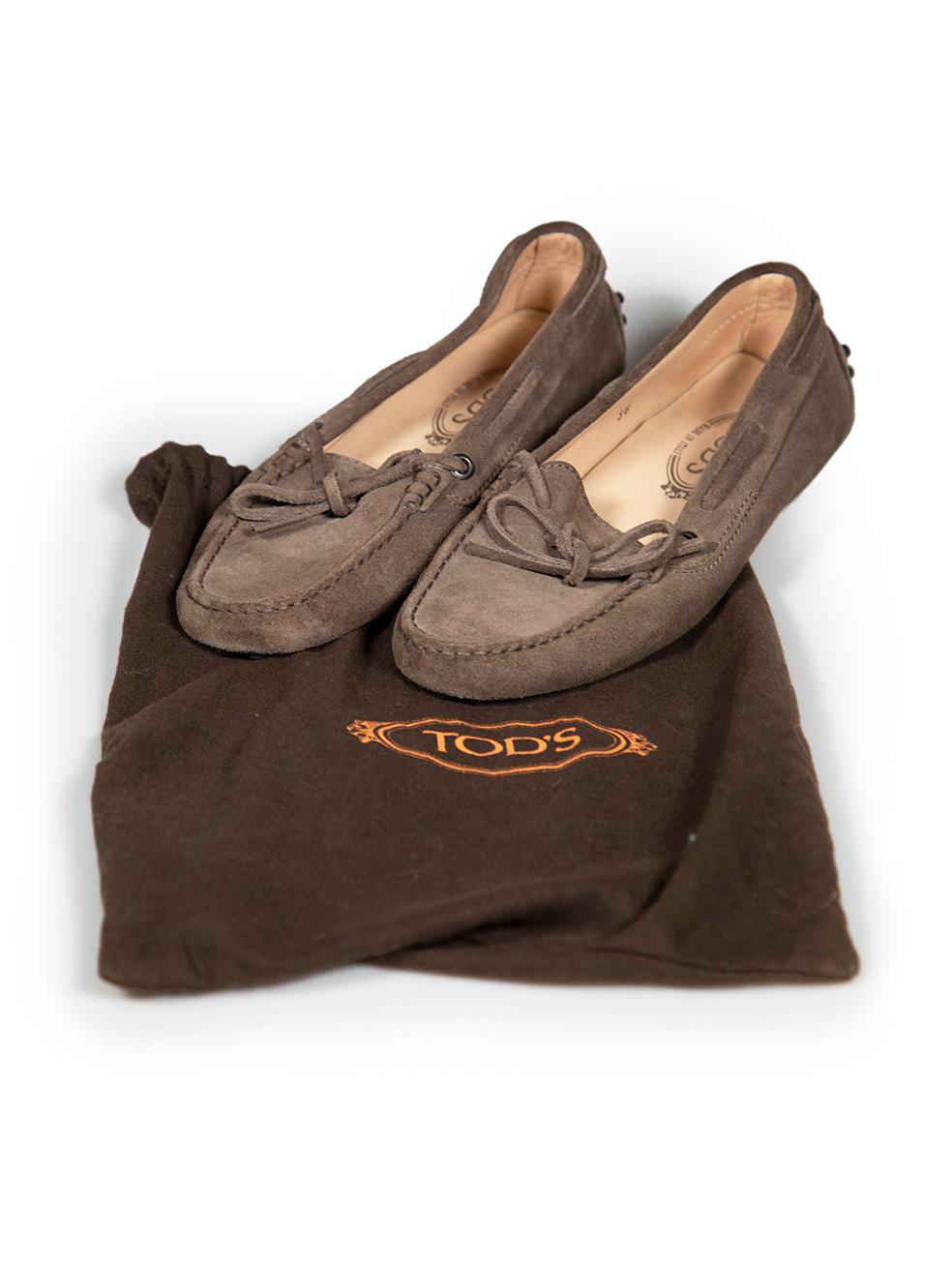 Tod's Brown Suede Diving Loafers Size IT 36 For Sale 4
