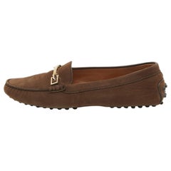 Tod's Brown Wildleder Gommino Loafers Größe 39