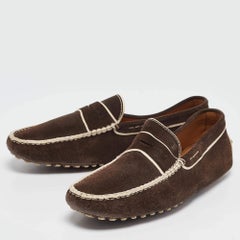 Tod's Brown Suede Gommino Loafers Size 43