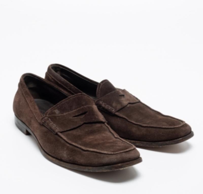 Tod's Gommino Slip On Loafers en daim Brown Taille 41.5 en vente 2