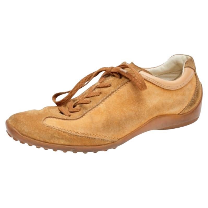 Tod's Brown Suede Low Top Sneakers Size 37.5