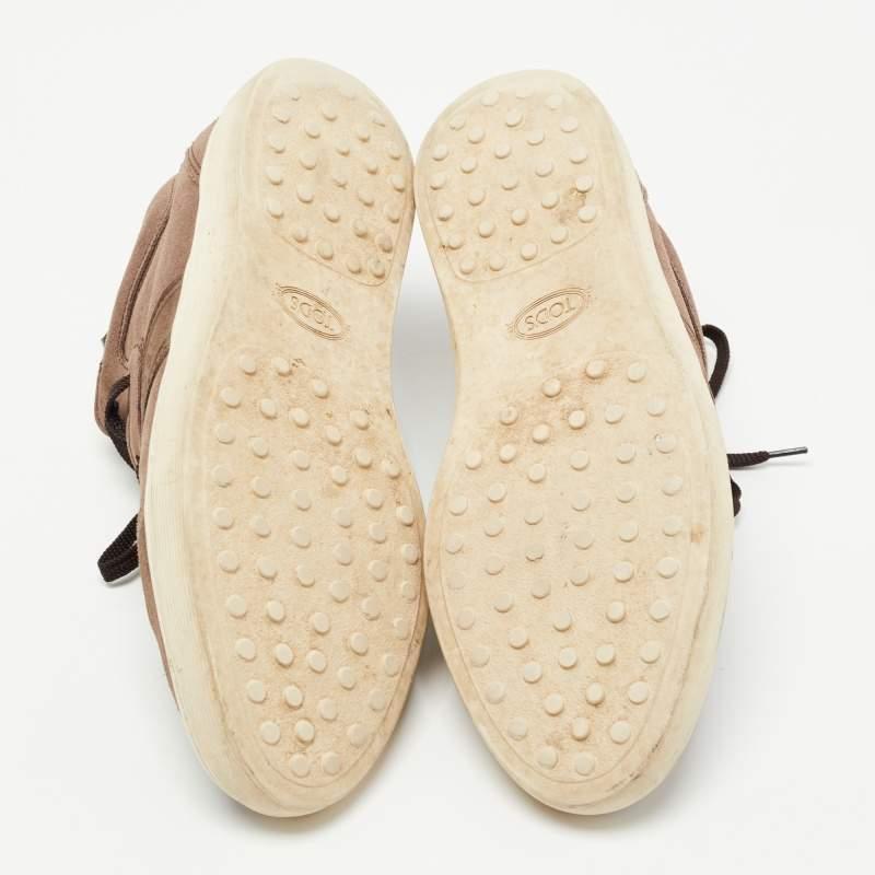 Tod's Brown Suede Low Top Sneakers Size 41.5 For Sale 2