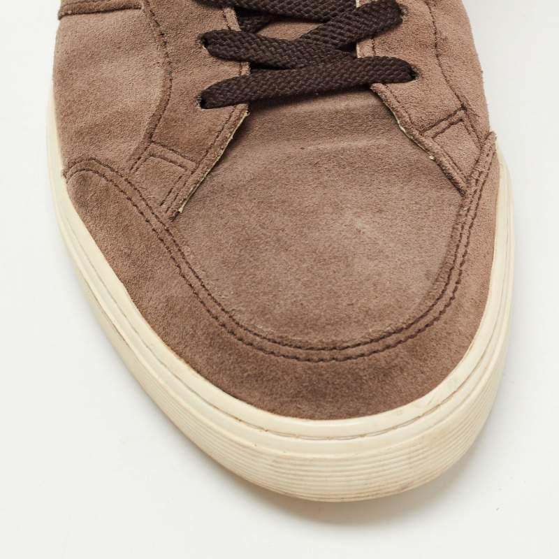 Tod's Brown Suede Low Top Sneakers Size 41.5 For Sale 3