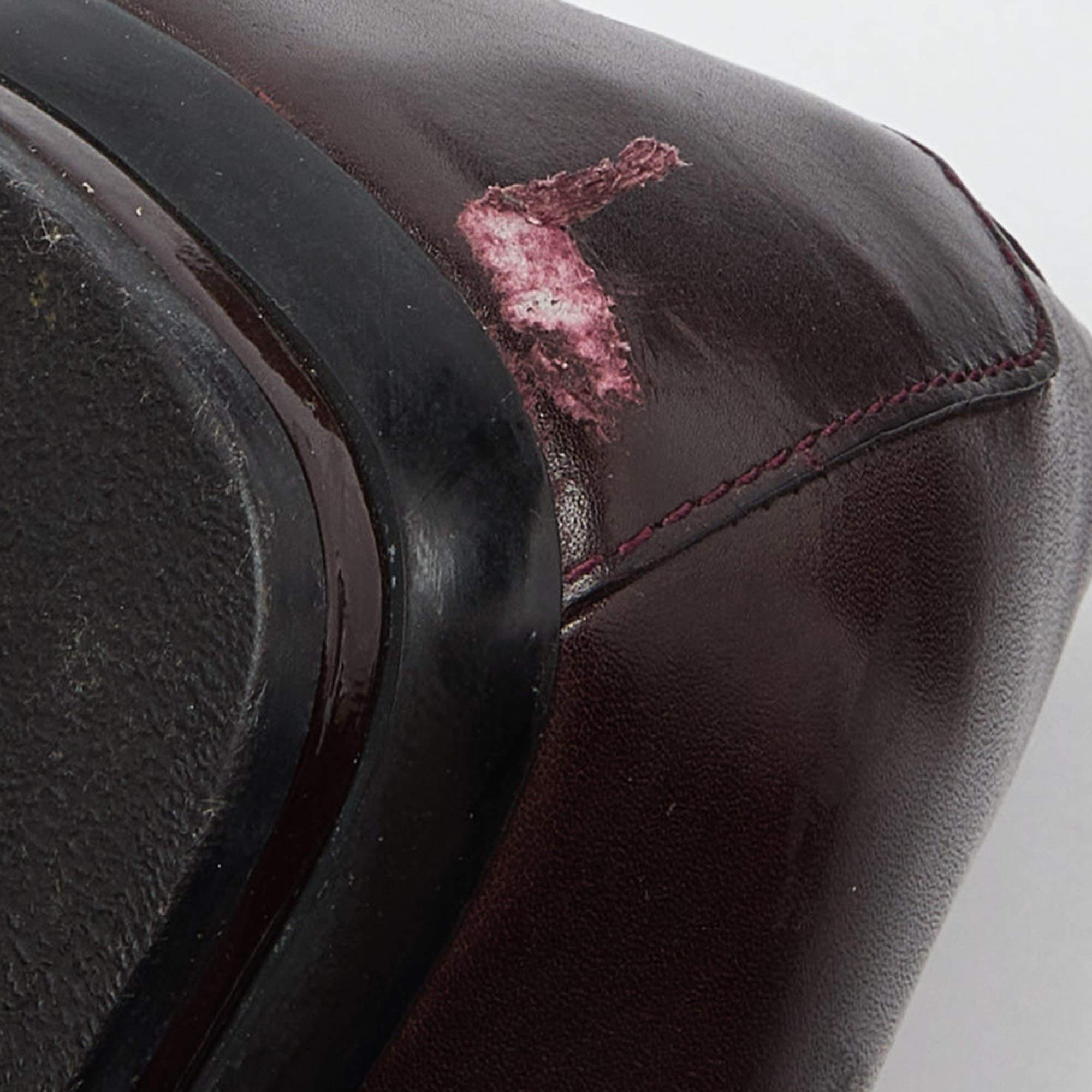 Tod's Burgundy Leather Fringe Detail Ballet Flats Size 38.5 For Sale 3