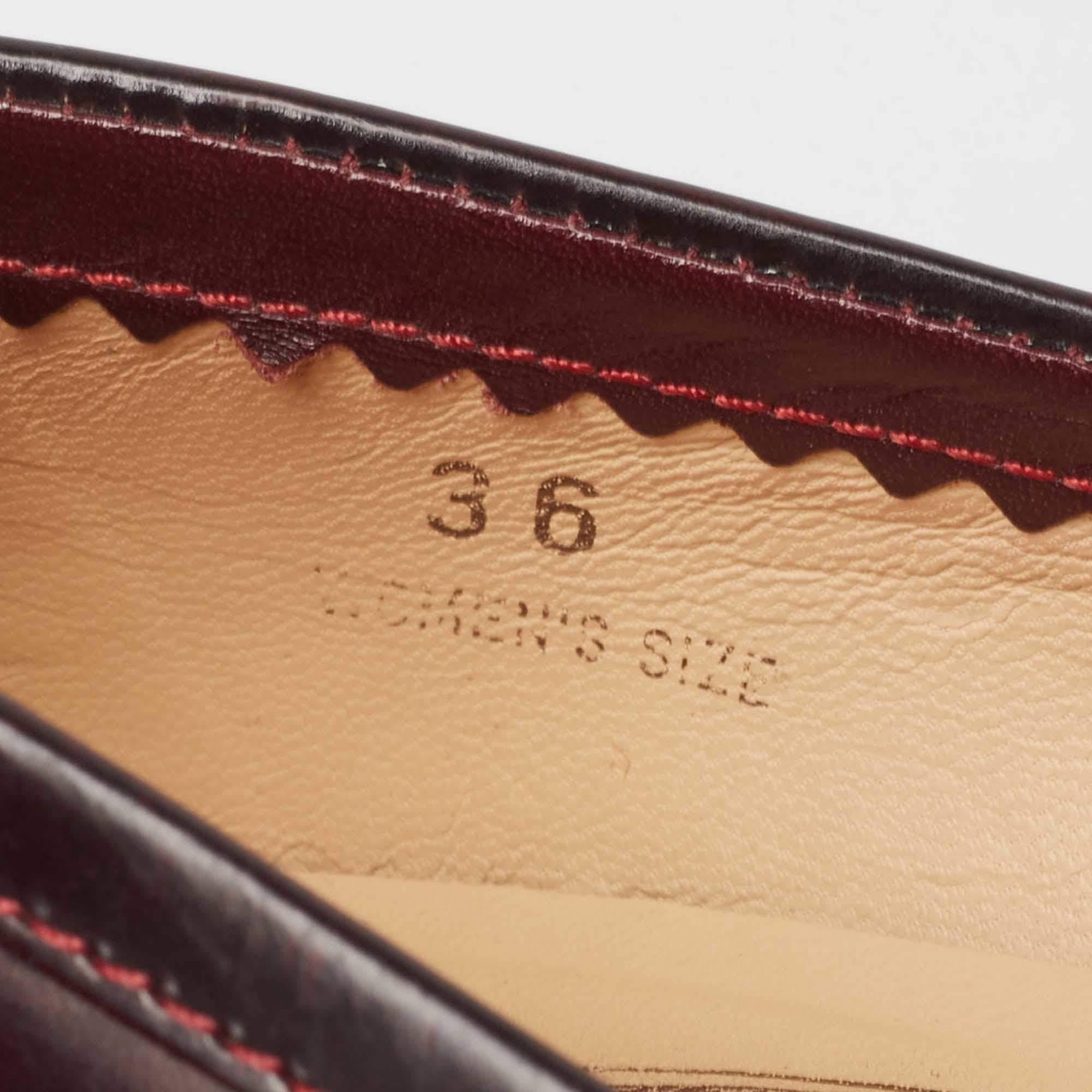 Tod's Pumps Penny Loafer in pelle bordeaux misura 36 in vendita 3