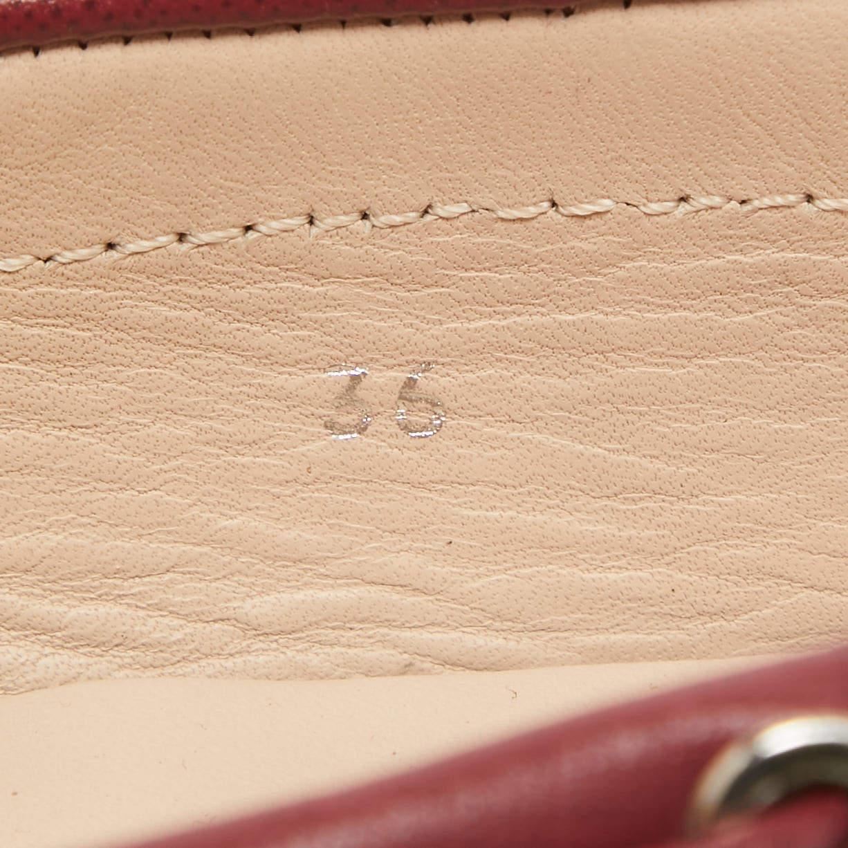 Tod's Burgundy Leather Penny Loafers Size 36 For Sale 3