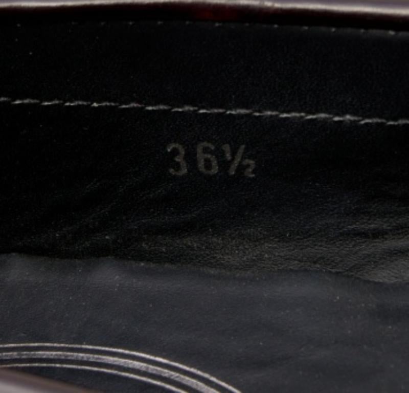 Mocasines Tod's de charol burdeos con corte láser talla 36,5 en venta 3