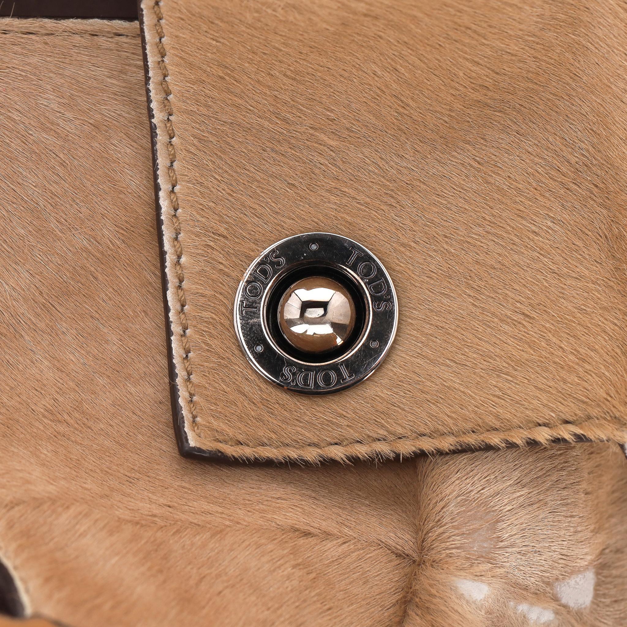 Tod's - Sac patchwork en poils de veau en vente 5