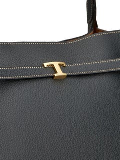 Tod'S Calfskin Leather Tote Bag — Black