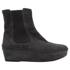 Tod's Anthrazitfarbene Chelsea-Stiefel aus Wildleder Plateau