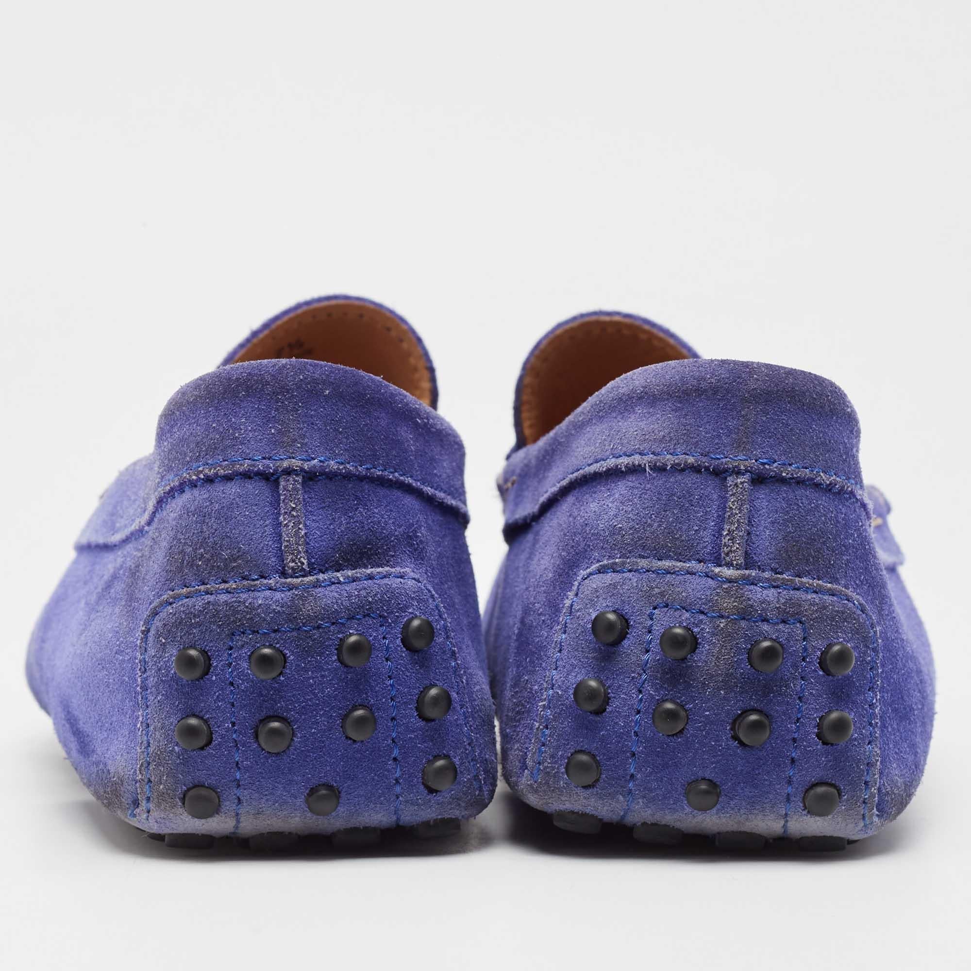 Tod's Cobalt Blue Suede Penny Loafers Size 41.5 For Sale 1