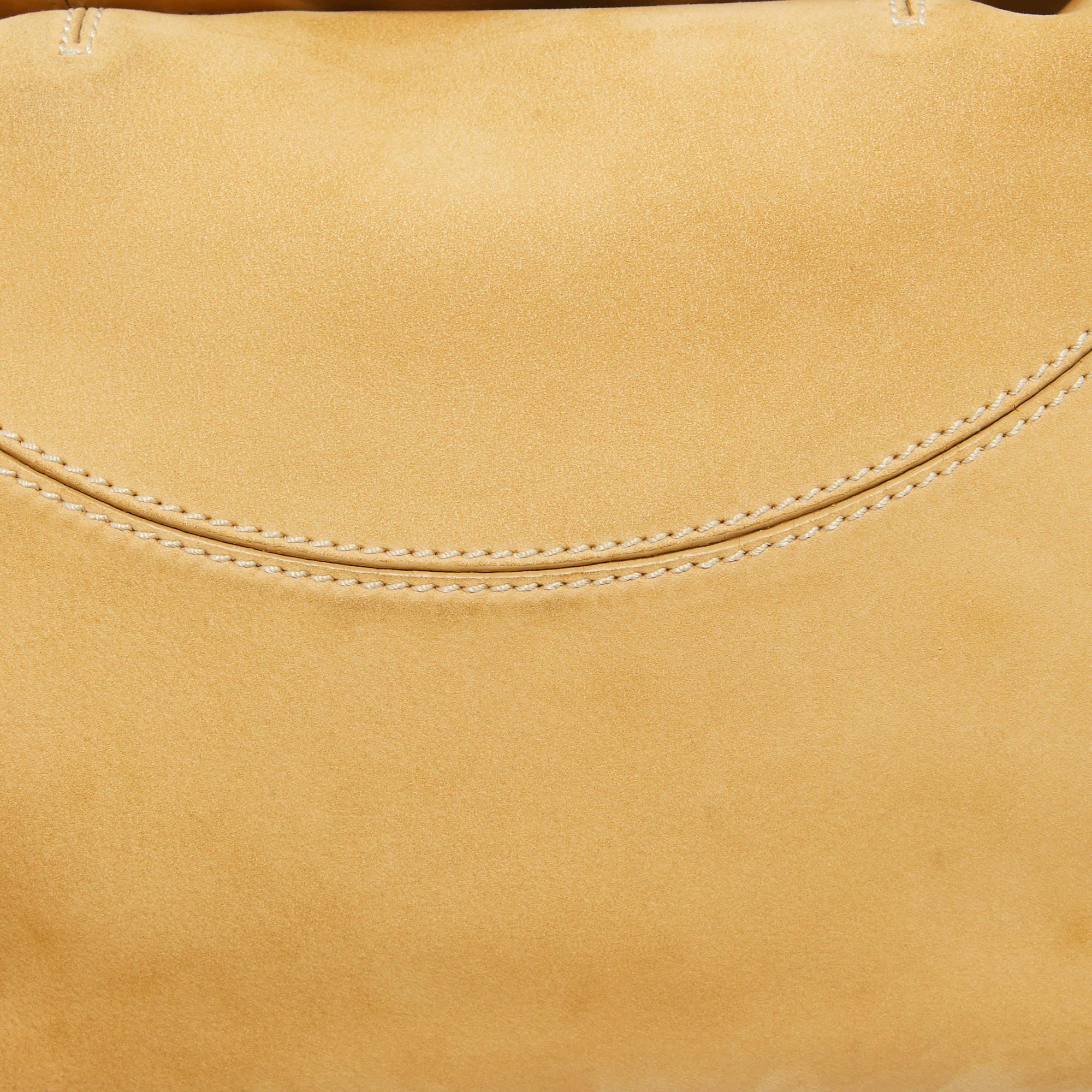 Tod's Tasche mit Drehverschluss aus cremefarbenem/braunem Nubukleder Damen
