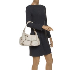 Tod's Cream Leather Zipped Pockets Satchel