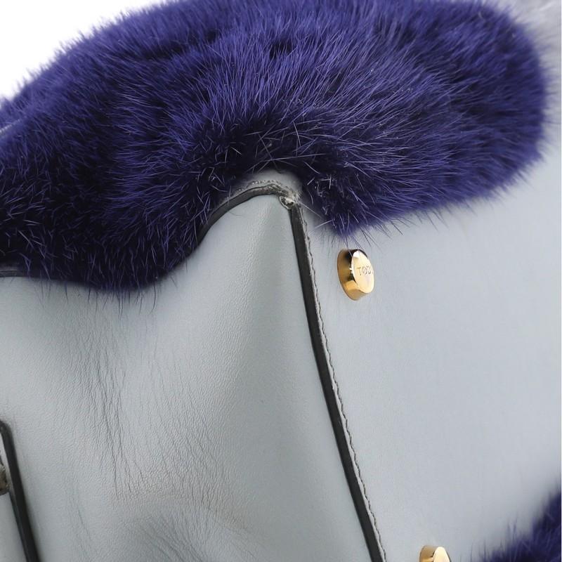 Women's Tod's D Cube Convertible Bauletto Handbag Fur and Leather Mini