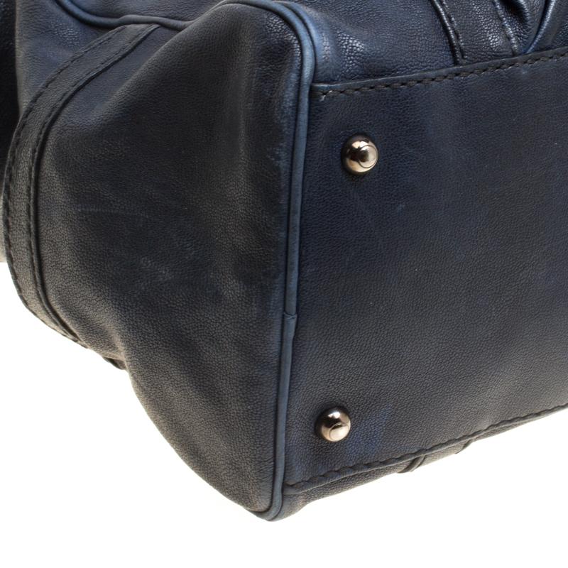 Tod's Dark Blue Leather Pockets Satchel 5