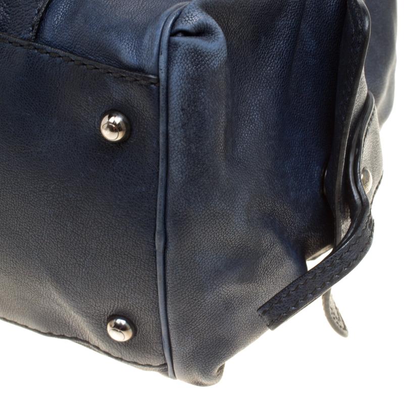 Tod's Dark Blue Leather Pockets Satchel 6