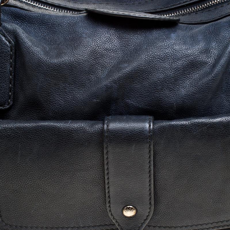 Tod's Dark Blue Leather Pockets Satchel 1
