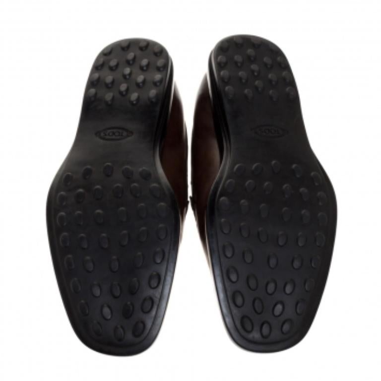 Black Tod's Dark Brown Leather Penny Loafers Size 42 For Sale