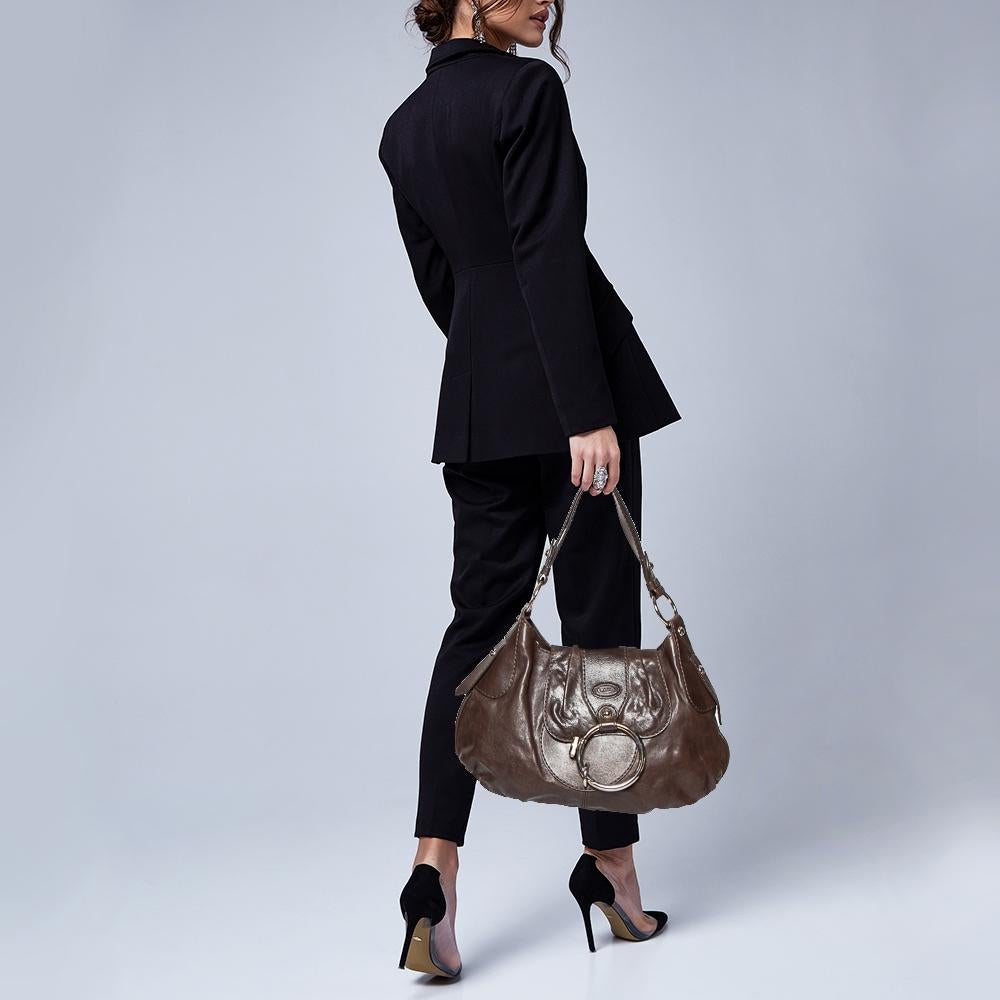 Tod's Dark Brown Leather Preggy Hobo 5
