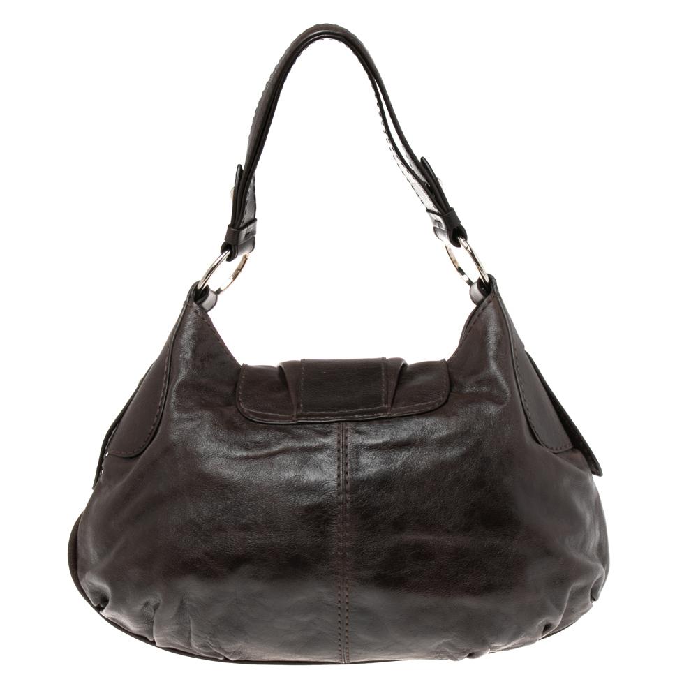 Tod's Dark Brown Leather Preggy Hobo 6