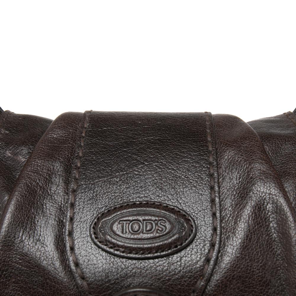 Tod's Dark Brown Leather Preggy Hobo 3