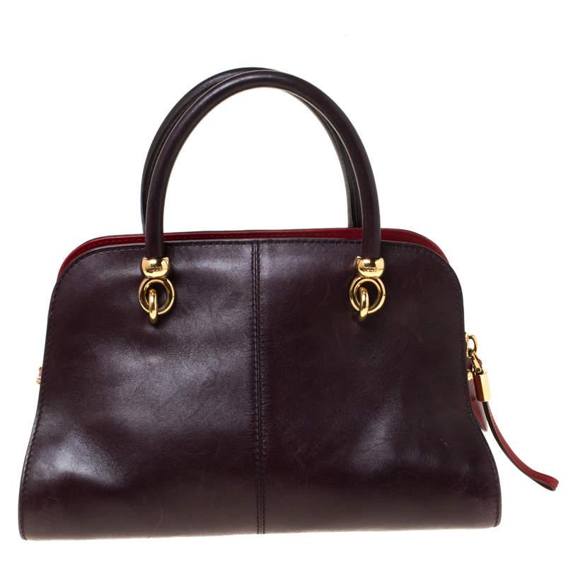 Tods Dark Brown Leather Sella Satchel In Good Condition In Dubai, Al Qouz 2