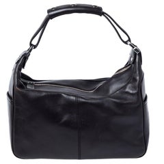 Tod
s Dark Brown Leather Side Pocket Hobo