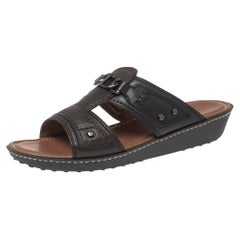 Tod's Dark Brown Leather Slide Sandals Size 42