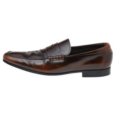 Tod's Slip On Penny Loafers en cuir brun foncé Taille 43
