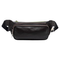 Tod's Borsa con cintura a zip in pelle marrone scuro/verde neon
