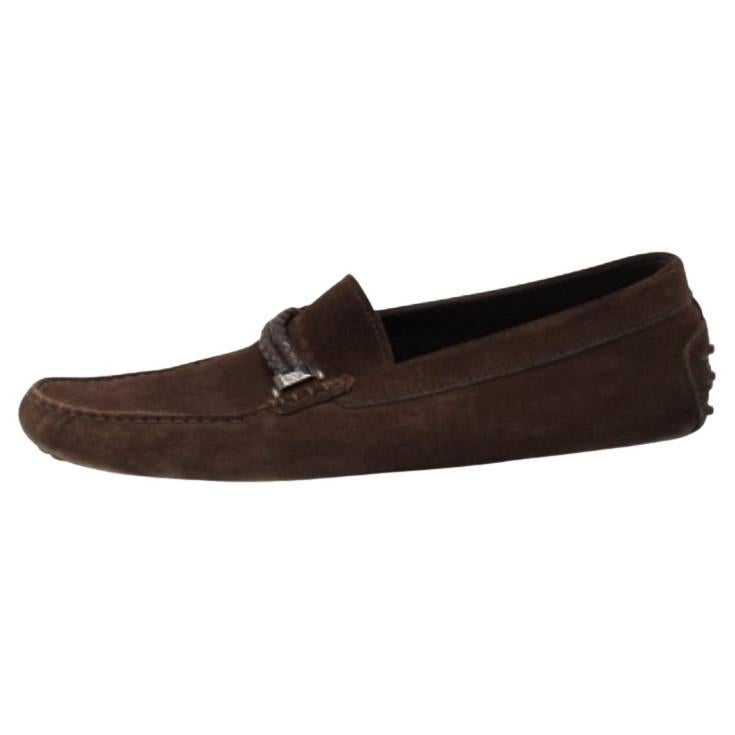 Tod's Dark Brown Suede Slip On Loafers Size 44.5