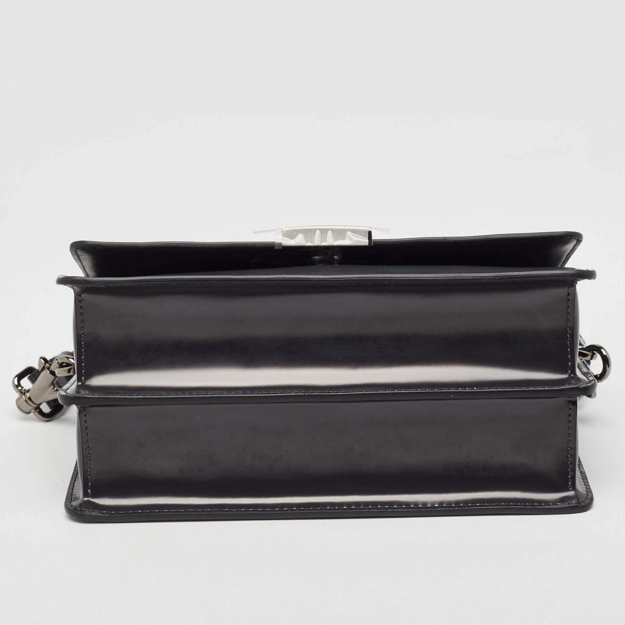 Tod's Dark Grey Leather Mini T Timeless Shoulder Bag For Sale 2