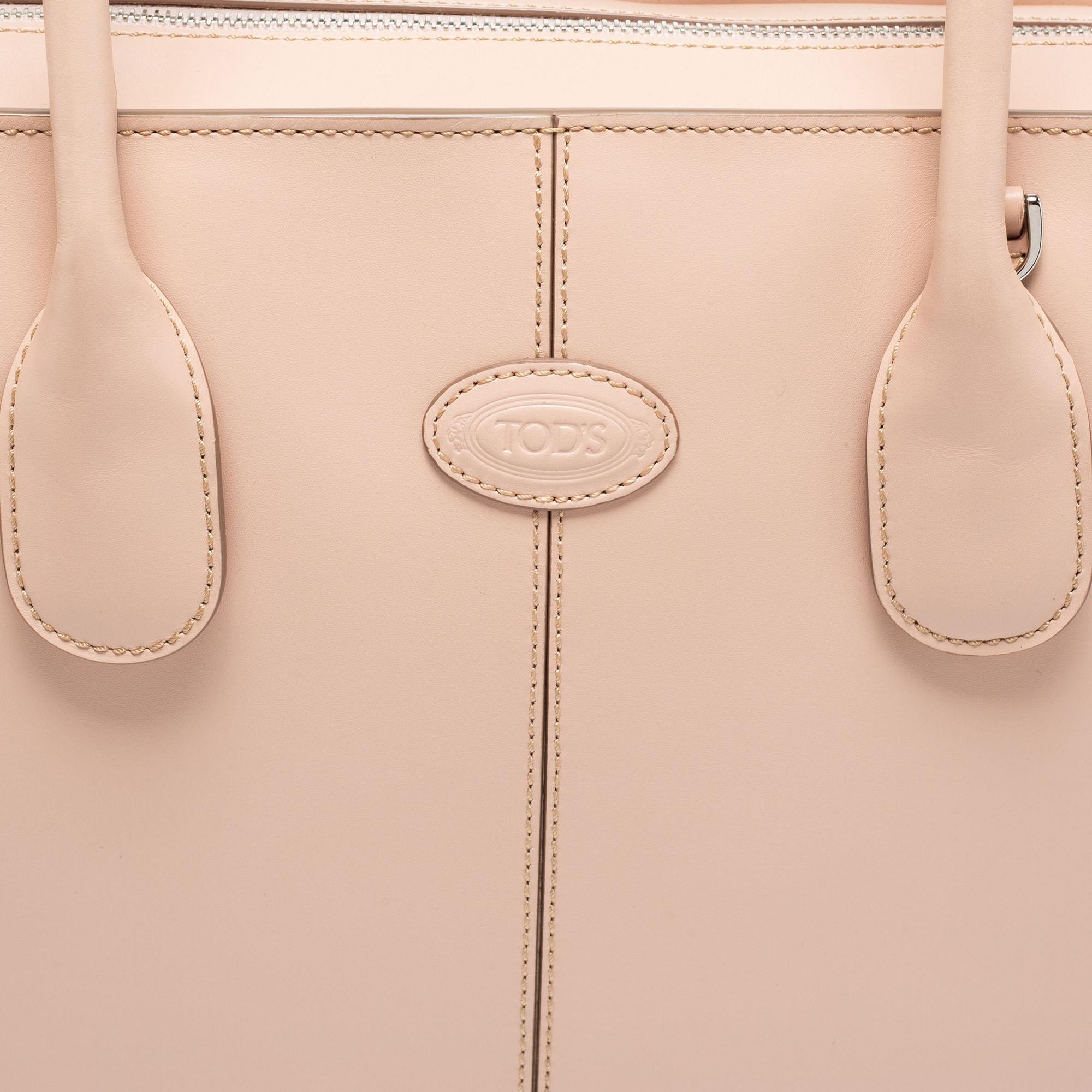 Tod's Dusty Pink Leather Classic D-Bag Tote 4