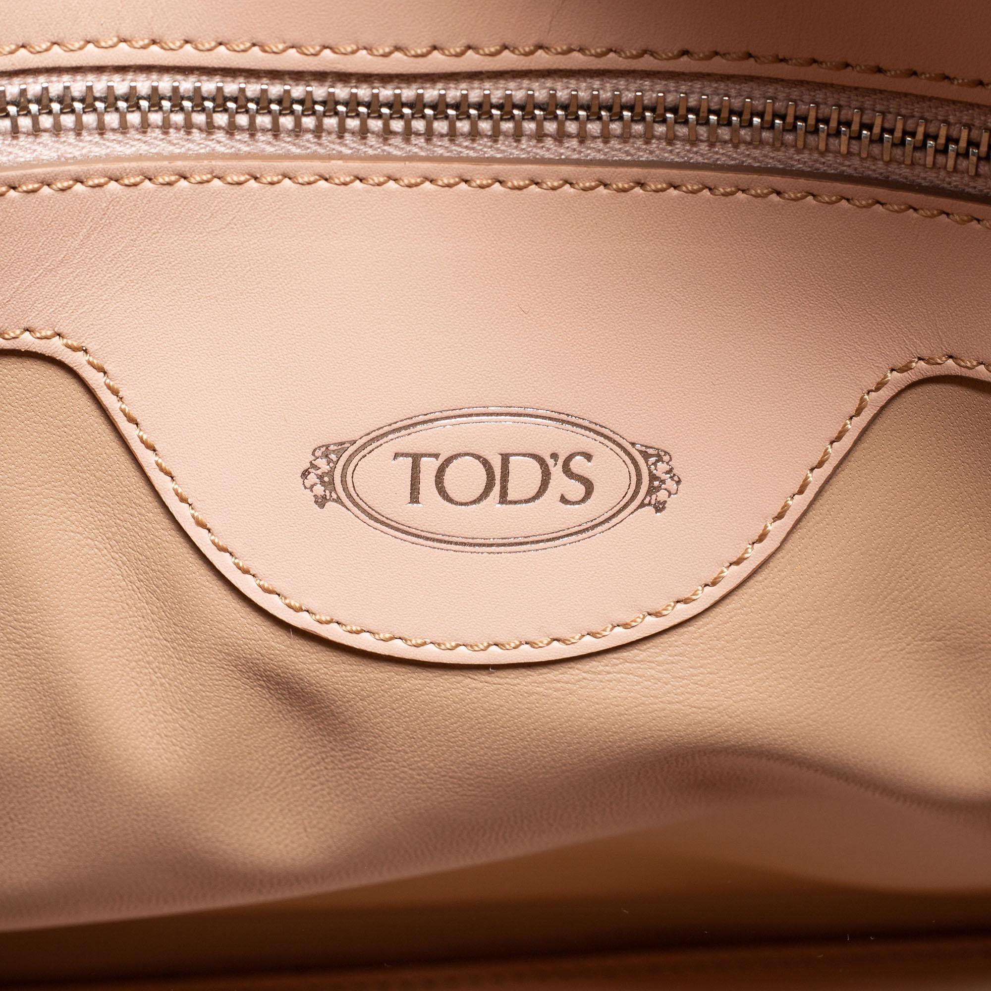 Tod's Dusty Pink Leather Classic D-Bag Tote 1