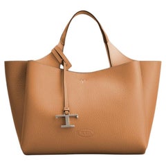 Tod'S Exposed Grain Leather Tote Bag — Tan